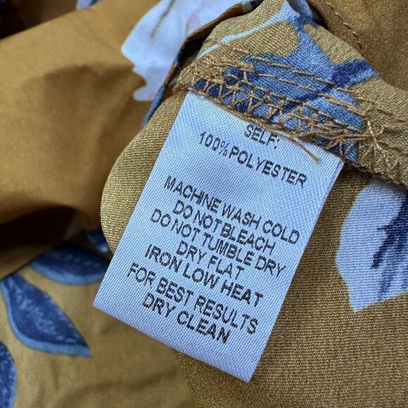 Lulu's Love & Light Mustard Yellow Floral Print Midi Romantic Faux Wrap Dress XS - Picture 14 of 16